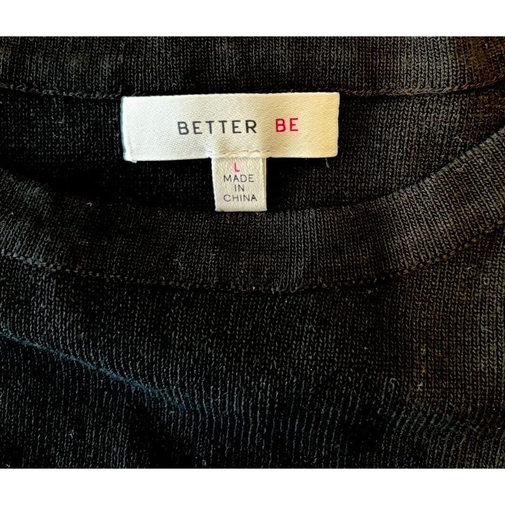 Better Be Short Sleeve Top With Front Cut Out Womens Sz L Black - Picture 4 of 7